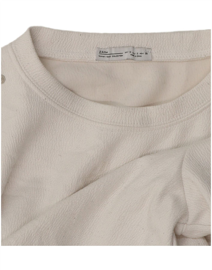 Zara Womens Blouse Top UK 10 Small White
