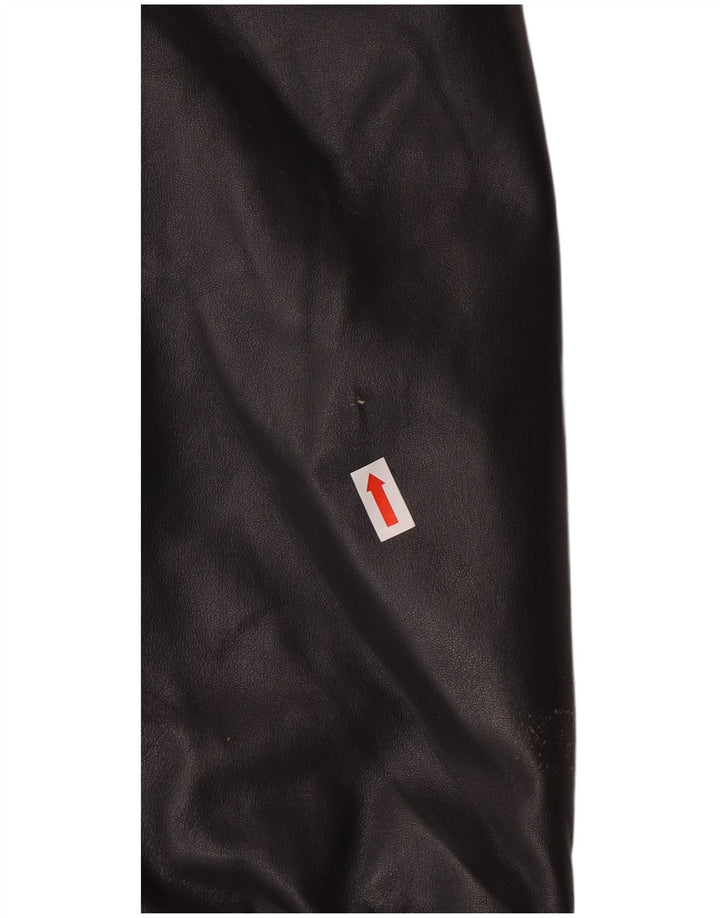 Vintage Womens Oversized Leather Coat IT 44 Medium Black Leather Classic