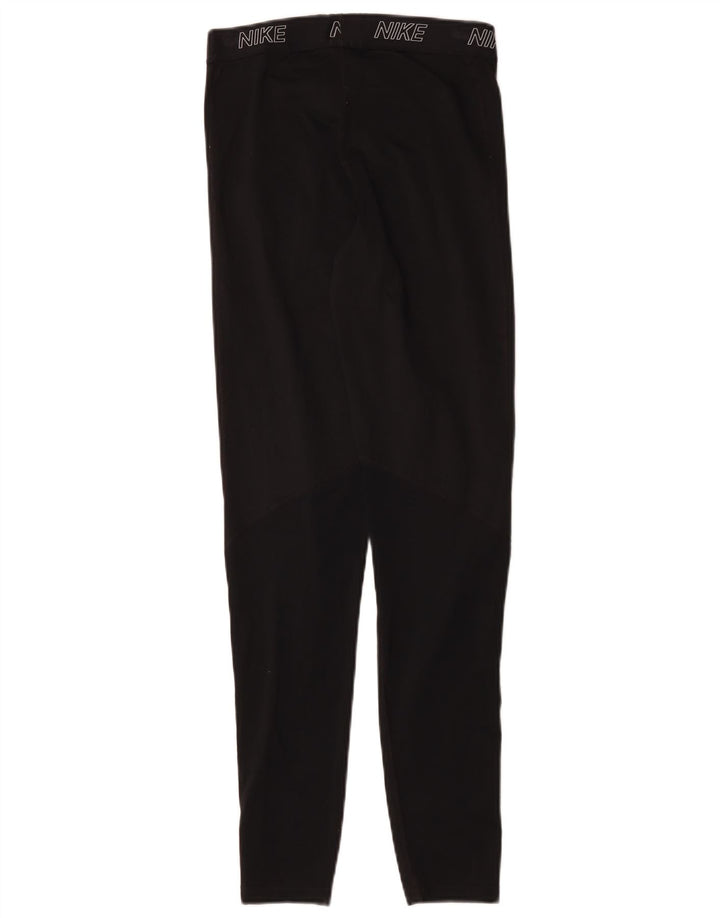 Nike Womens Graphic Leggings UK 12 Medium Black Polyester