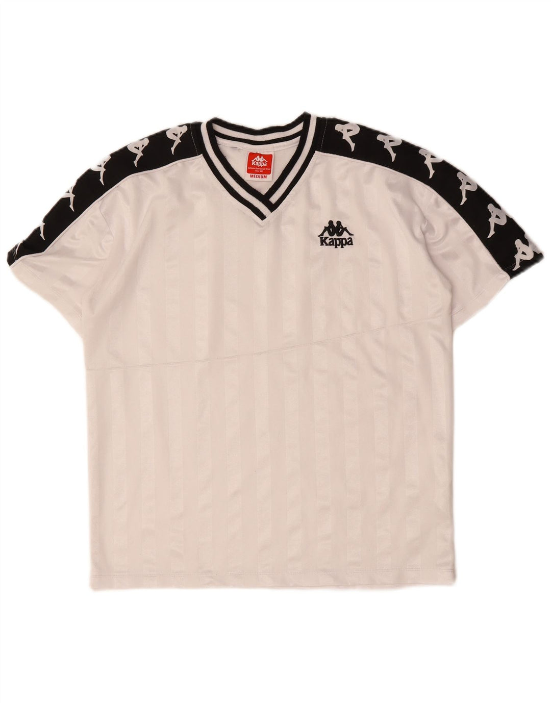 KAPPA Mens Graphic T-Shirt Top Medium White Colourblock Polyester