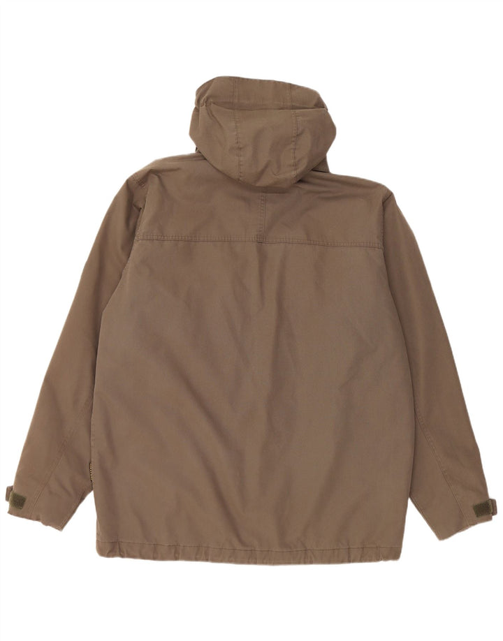Jack Wolfskin Mens Hooded Windbreaker Jacket UK 40 Large Brown Polyester
