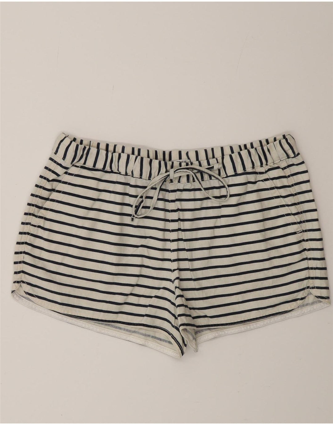 J. CREW Womens Hot Pants Medium W30  Off White Striped Linen