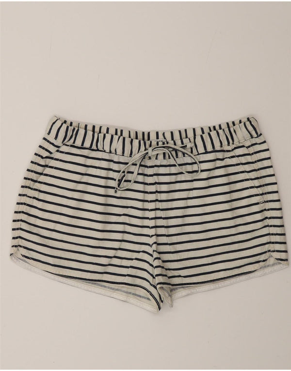 J. CREW Womens Hot Pants Medium W30  Off White Striped Linen