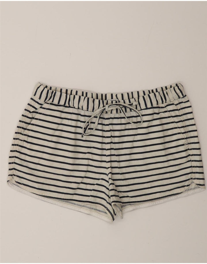 J. CREW Womens Hot Pants Medium W30  Off White Striped Linen