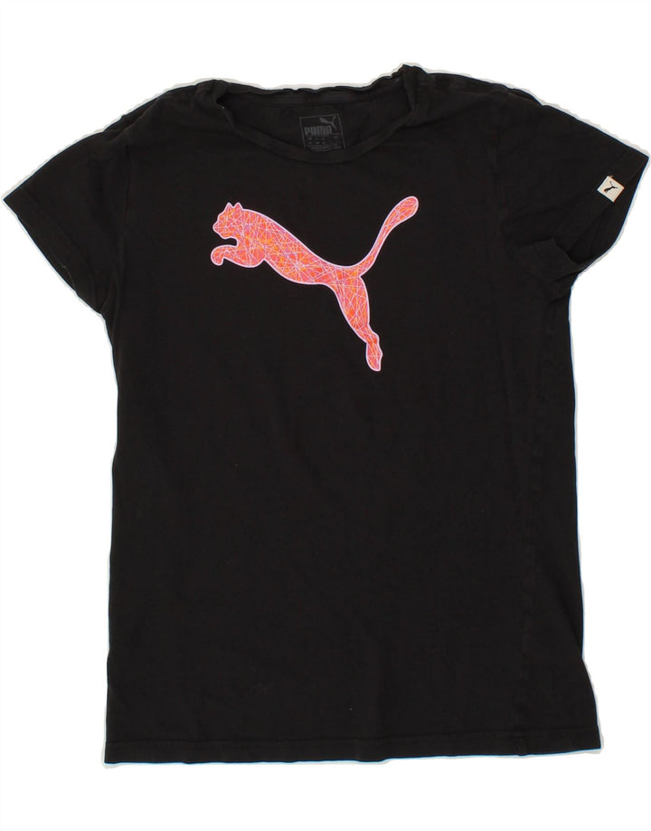 PUMA Womens Graphic T-Shirt Top UK 12 Medium  Black Vintage Puma and Second-Hand Puma from Messina Hembry 