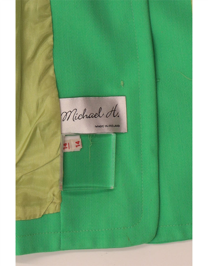 Michael H. Womens 5 Button Blazer Jacket UK 14 Medium Green Classic