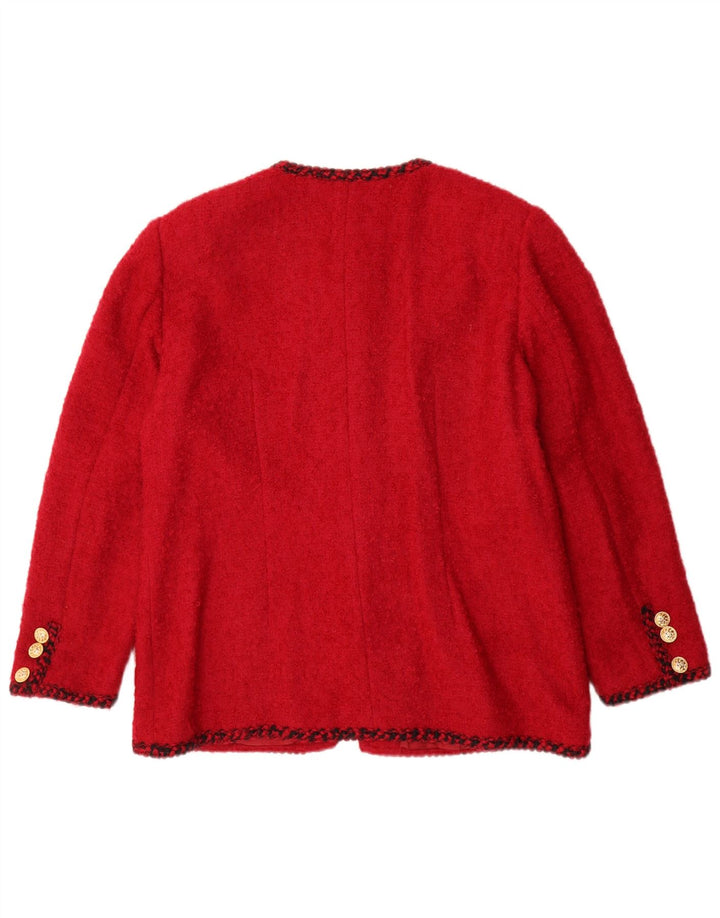 Luisa Spagnoli Womens 5 Button Blazer Jacket UK 16 Large Red Virgin Wool