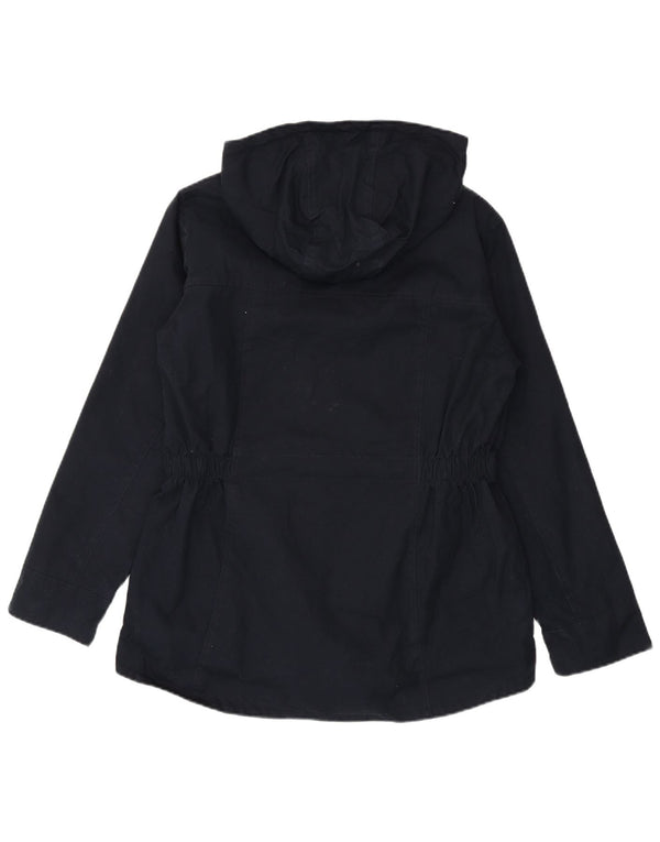 Schoffel Womens Hooded Rain Jacket UK 16 Large Navy Blue Cotton