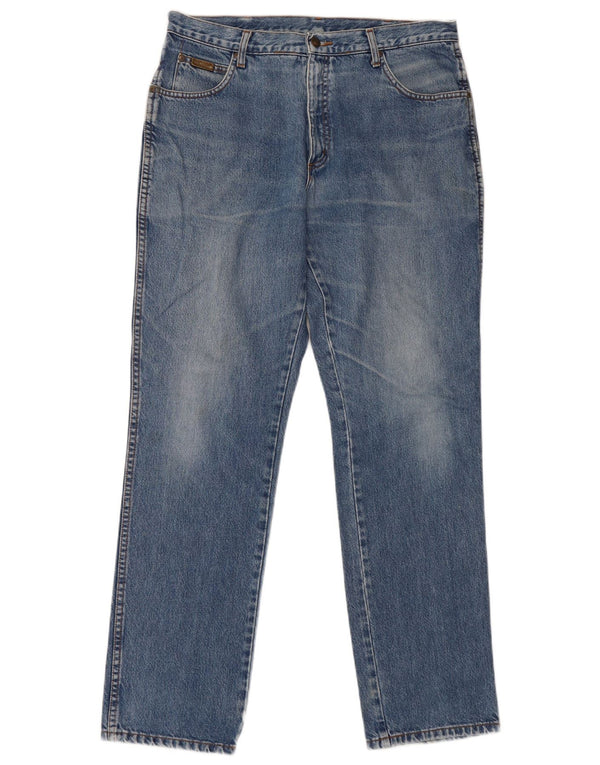 Wrangler Mens Texas Distressed Straight Jeans W36 L32 Blue Cotton