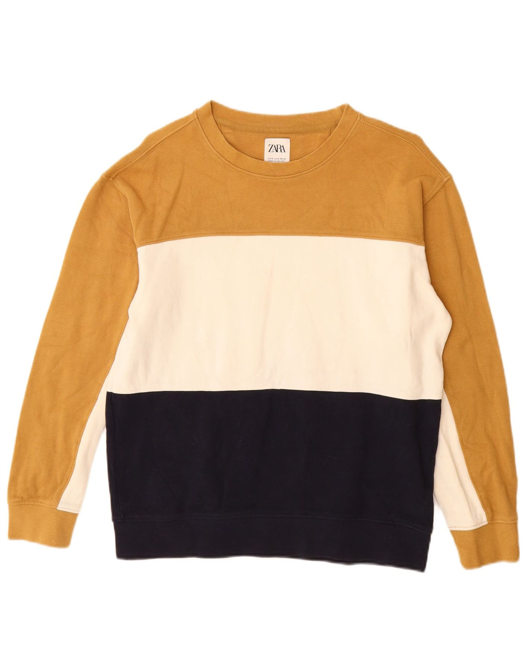 Zara Womens Sweatshirt Jumper UK 14 Medium Multicoloured Colourblock
