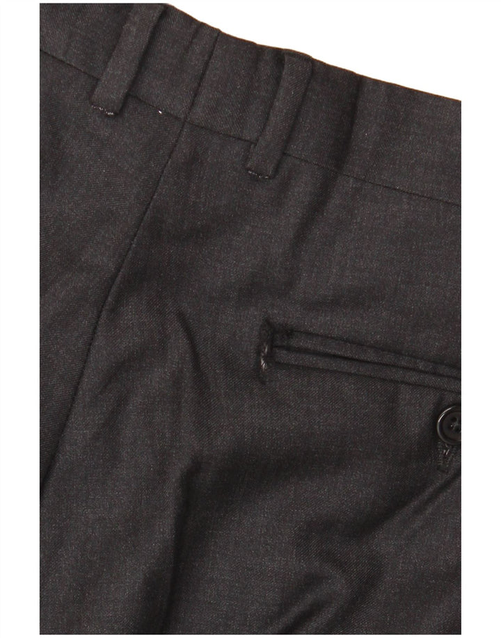 AQUASCUTUM Mens 2 Button 2 Piece Suit UK 40 Large W34 L32 Grey Wool