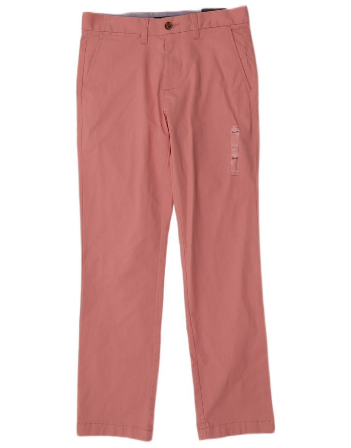 TOMMY HILFIGER Mens Straight Chino Trousers W28 L30  Pink Cotton