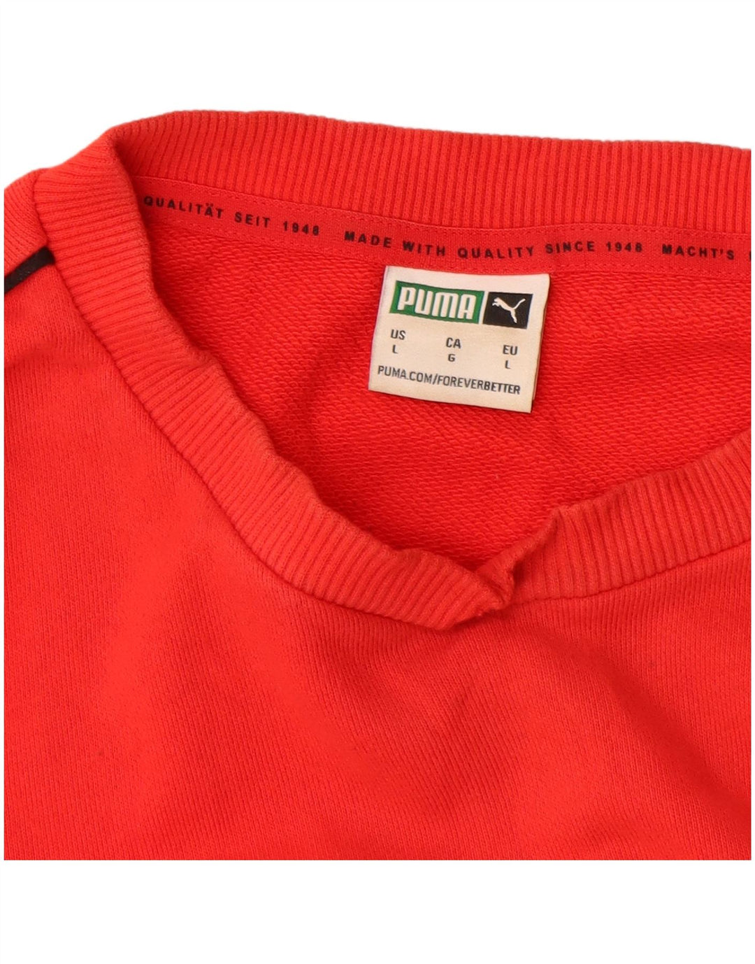Puma Mens Sweatshirt Jumper Large Red Cotton