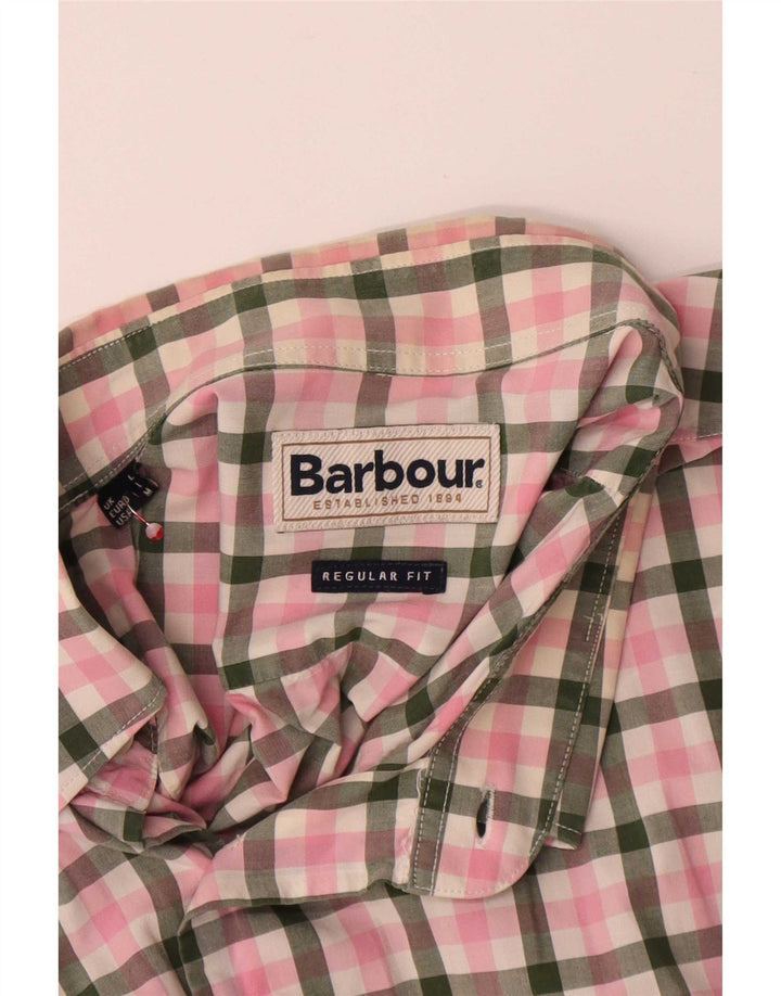 Barbour Mens Regular Fit Shirt Large Pink Gingham