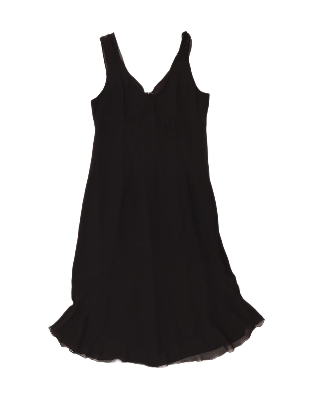 Maska Womens Sleeveless A-Line Dress UK 14 Medium  Black Silk