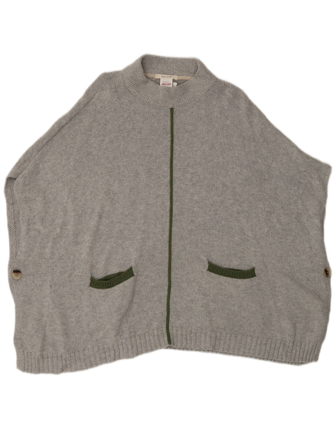 White Stuff Womens Poncho Jumper One Size Grey Cotton