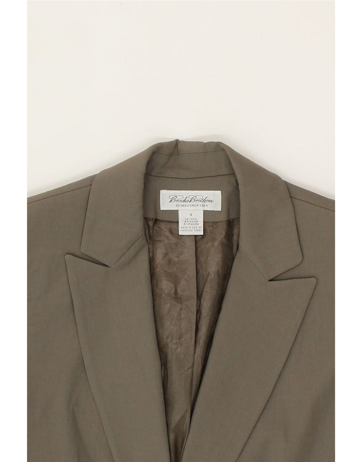 BROOKS BROTHERS Womens 1 Button Blazer Jacket US 8 Medium Grey Wool Vintage Brooks Brothers and Second-Hand Brooks Brothers from Messina Hembry 