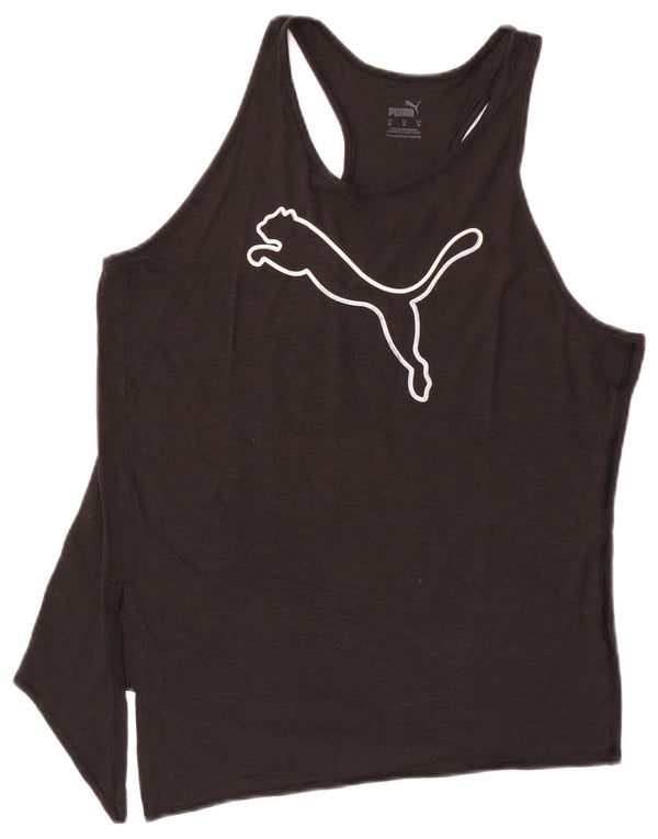 Puma Womens Asymmetric Graphic Vest Top UK 14 Medium Black