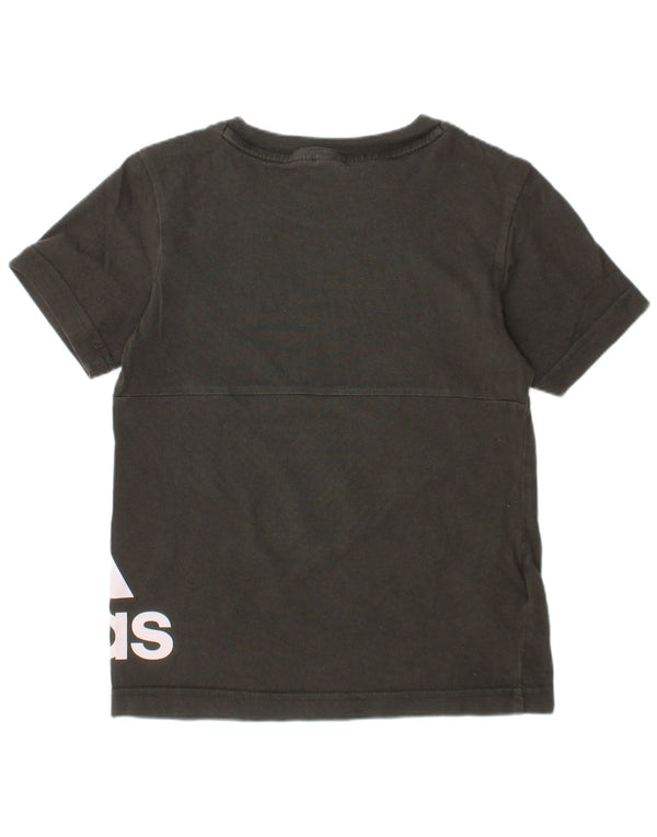 Adidas Boys Graphic T-Shirt Top 5-6 Years Khaki Cotton