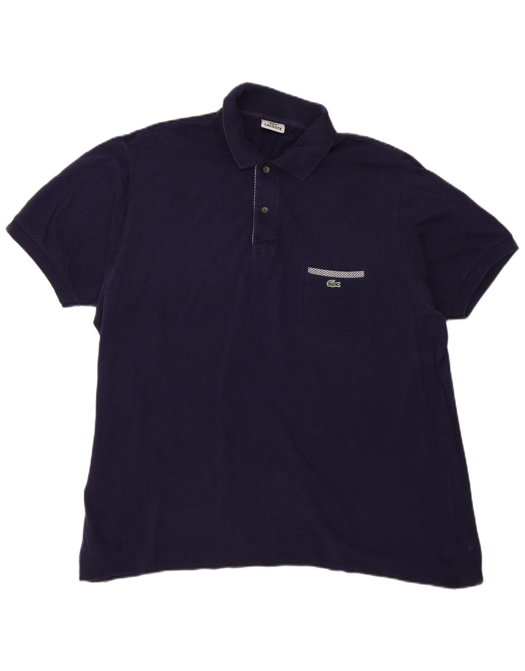 LACOSTE Mens Polo Shirt Size 7 2XL Navy Blue Cotton