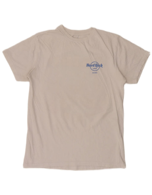 Hard Rock Cafe Mens Cairo Graphic T-Shirt Top Medium White Cotton