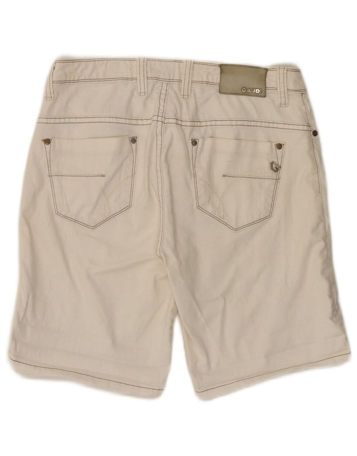Gaudi Womens Denim Shorts W28 Medium Off White Cotton