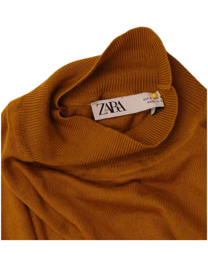 Zara Womens Turtle Neck Jumper Sweater UK 10 Small Beige