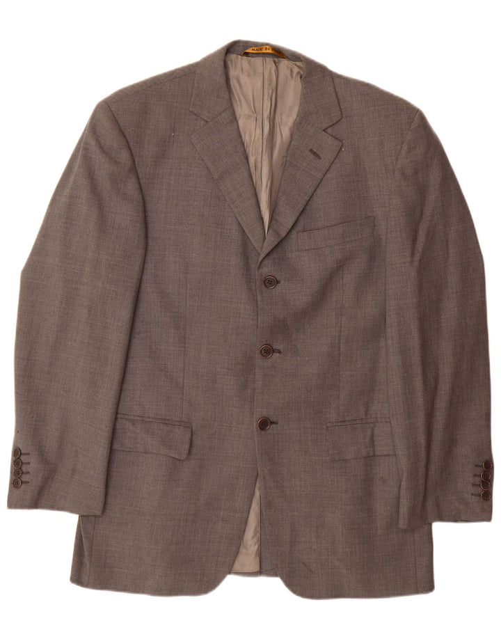Marks & Spencer Mens 3 Button Blazer Jacket UK 38 Medium Grey New Wool