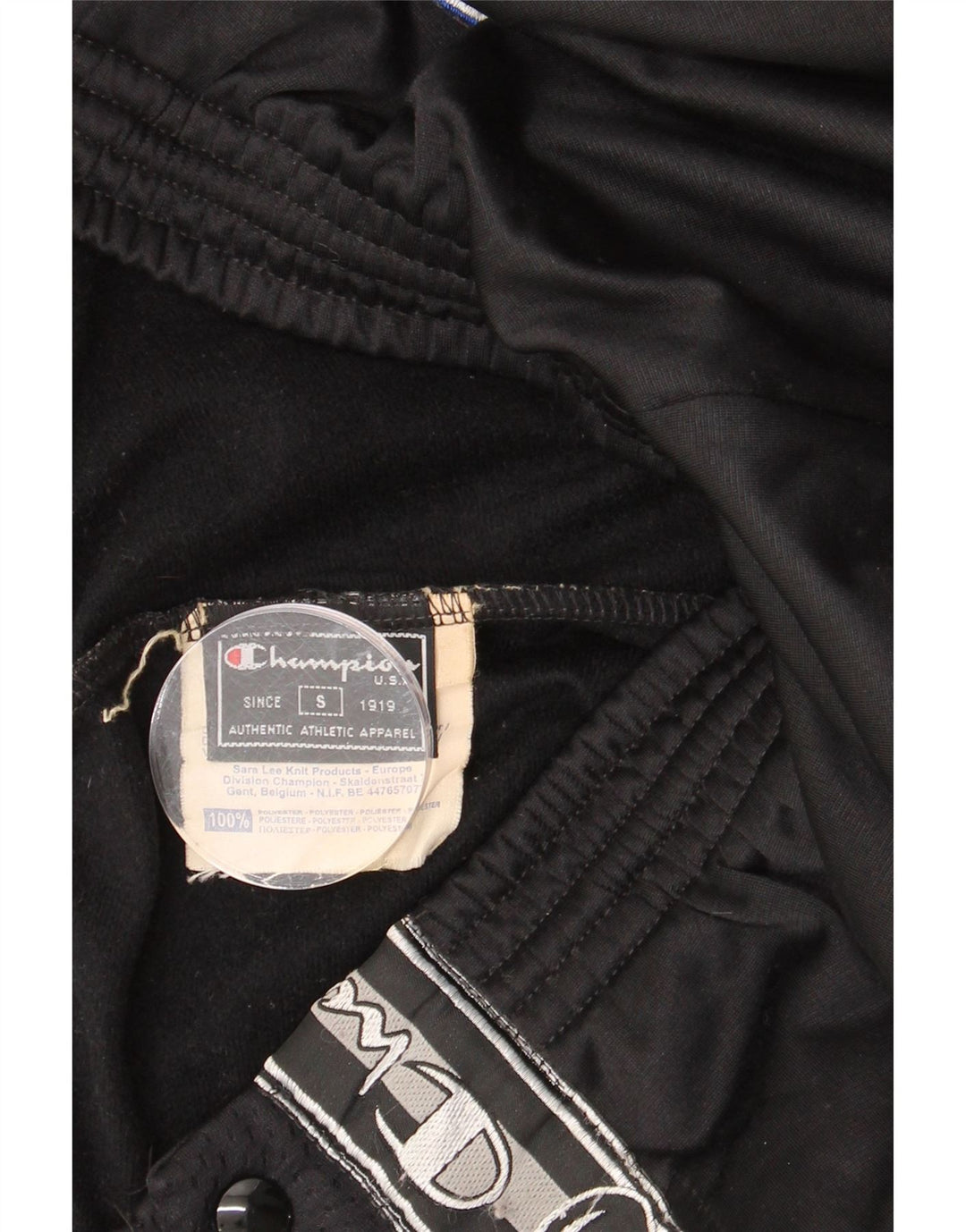 CHAMPION Womens Graphic Tracksuit Trousers UK 10 Small  Black Polyester