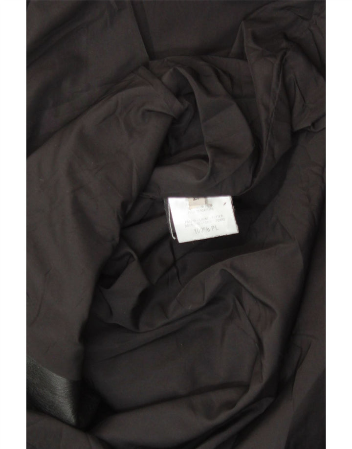 VINTAGE Womens 3 Button Leather Blazer Jacket UK 20 2XL Black Leather