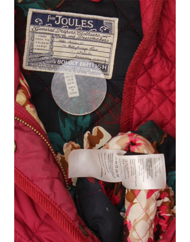 Joules Womens Quilted Jacket UK 12 Medium  Pink Polyester