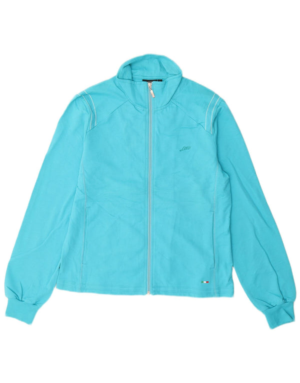 LOTTO Womens Tracksuit Top Jacket UK 10 Small Blue Cotton