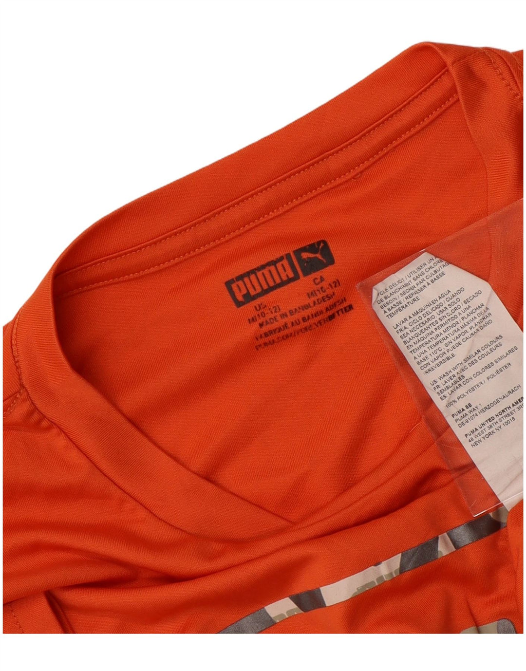 PUMA Boys Graphic T-Shirt Top 10-11 Years Medium Orange Polyester