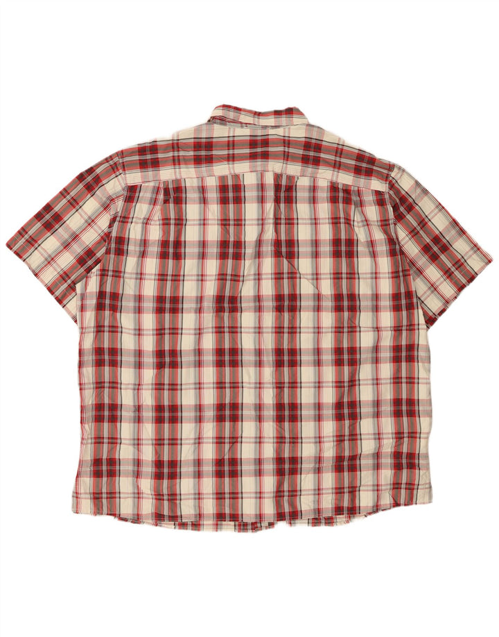 EDDIE BAUER Mens Short Sleeve Shirt 2XL Red Check Polyester