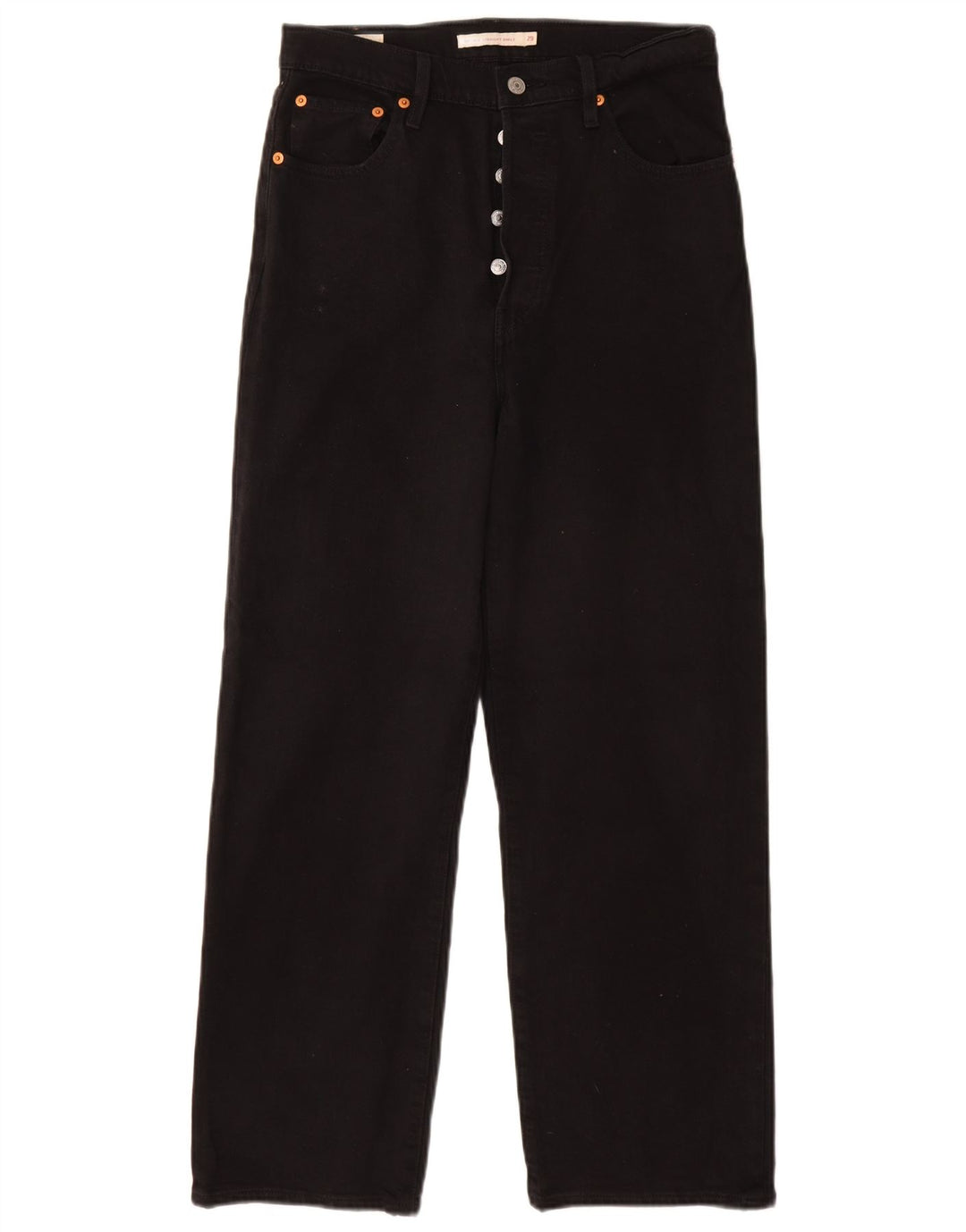 LEVI'S Womens Ribcage High Rise Straight Jeans W29 L27 Black Cotton