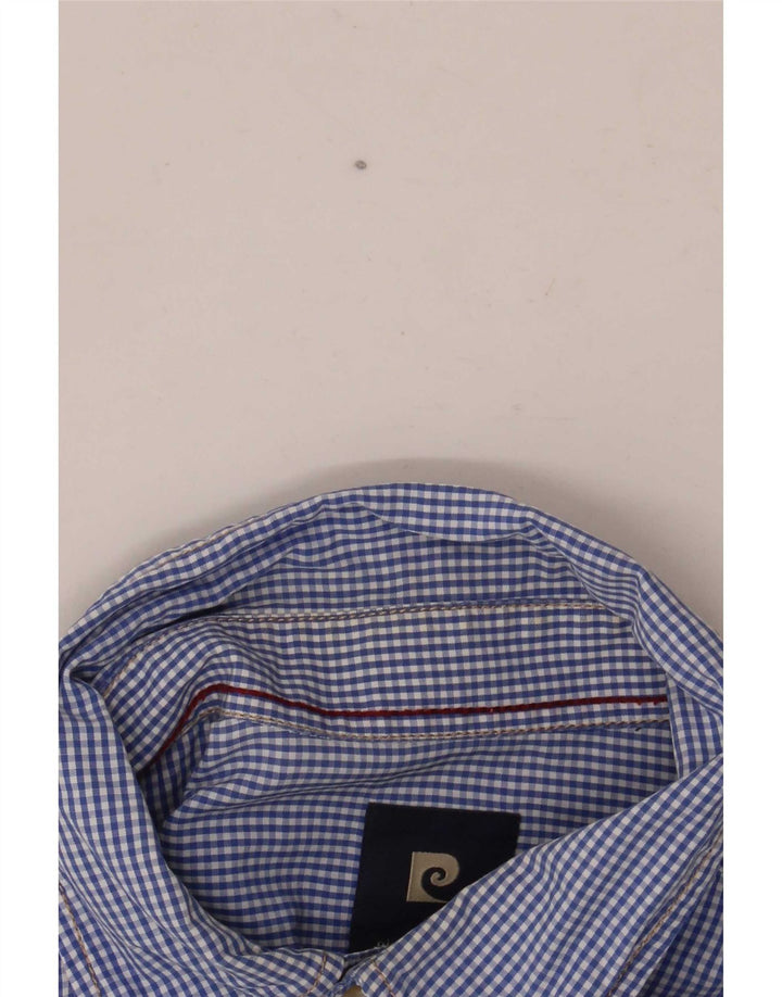 Pierre Cardin Mens Graphic Shirt Medium Blue Gingham