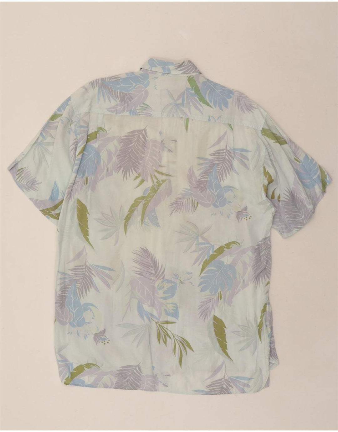 LOUIS ESTERE Mens Abstract Pattern Short Sleeve Shirt Small Blue Viscose Vintage Louis Estere and Second-Hand Louis Estere from Messina Hembry 