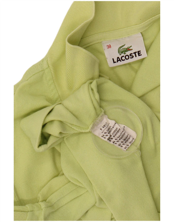 LACOSTE Womens Polo Shirt Size 38 Medium Green Cotton