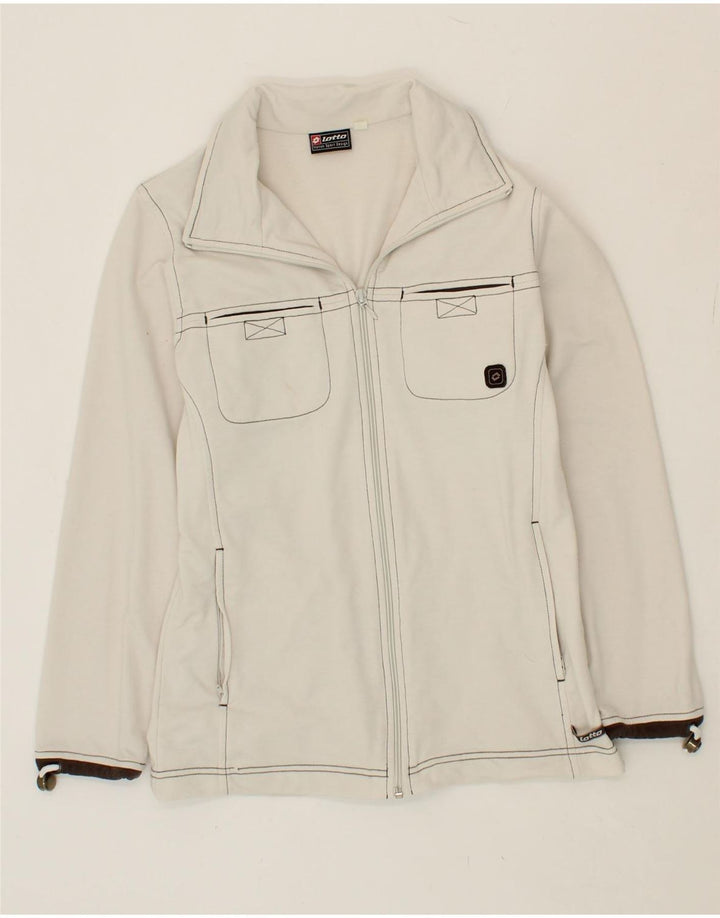 LOTTO Womens Tracksuit Top Jacket UK 8 Small White Cotton Vintage Lotto and Second-Hand Lotto from Messina Hembry 