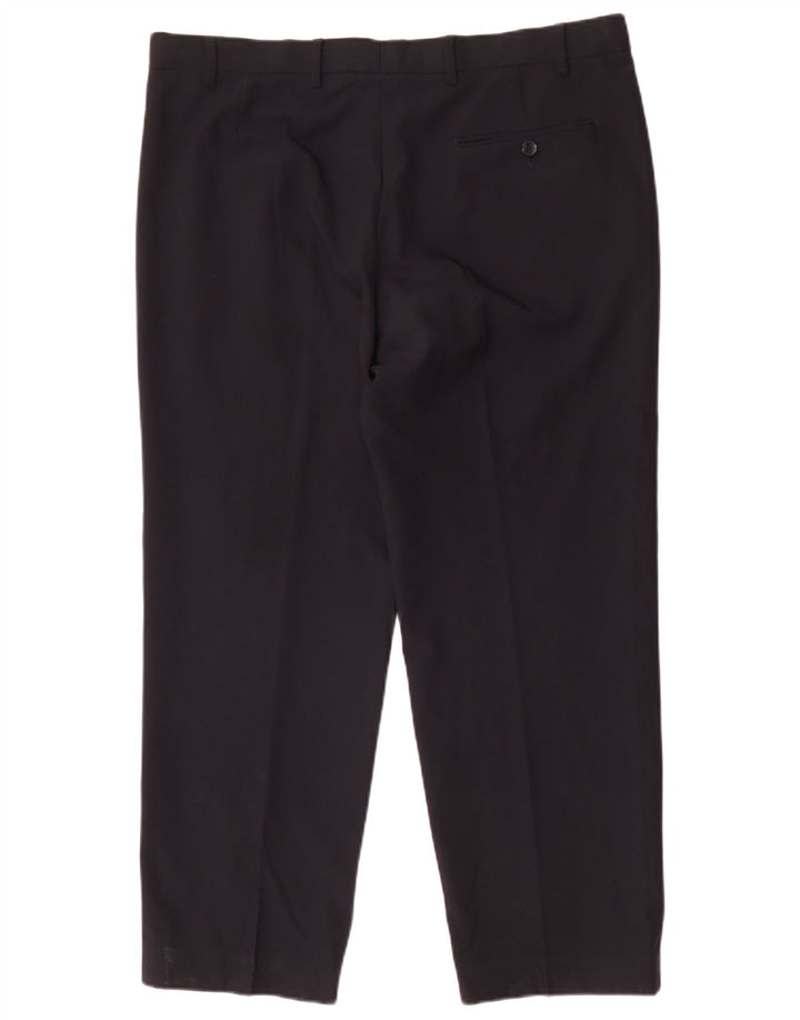Marks & Spencer Mens Regular Suit Trousers W38 L29 Navy Blue Polyester