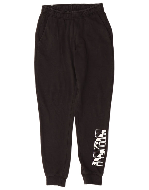 Puma Mens Graphic Tracksuit Trousers Joggers Small Black Cotton
