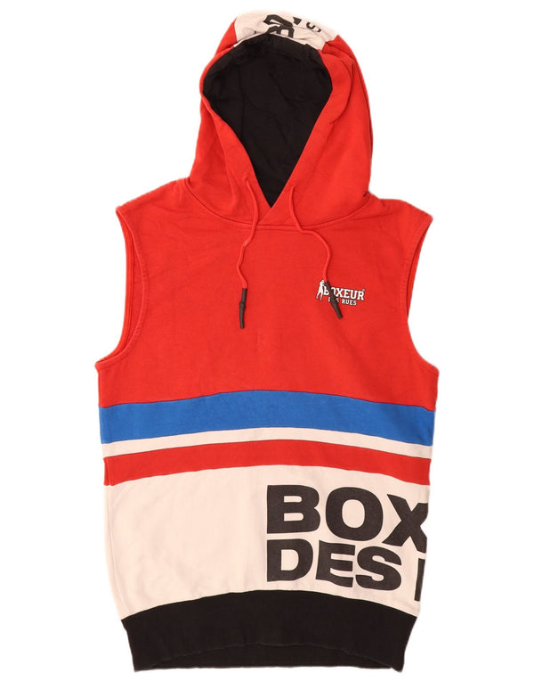 Boxeur Des Rues Boys Graphic Hoodie Jumper 13-14 Years XL Red Colourblock