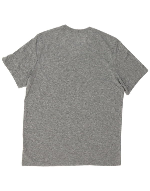 NIKE Mens Dri Fit Graphic T-Shirt Top Large Grey Polyester