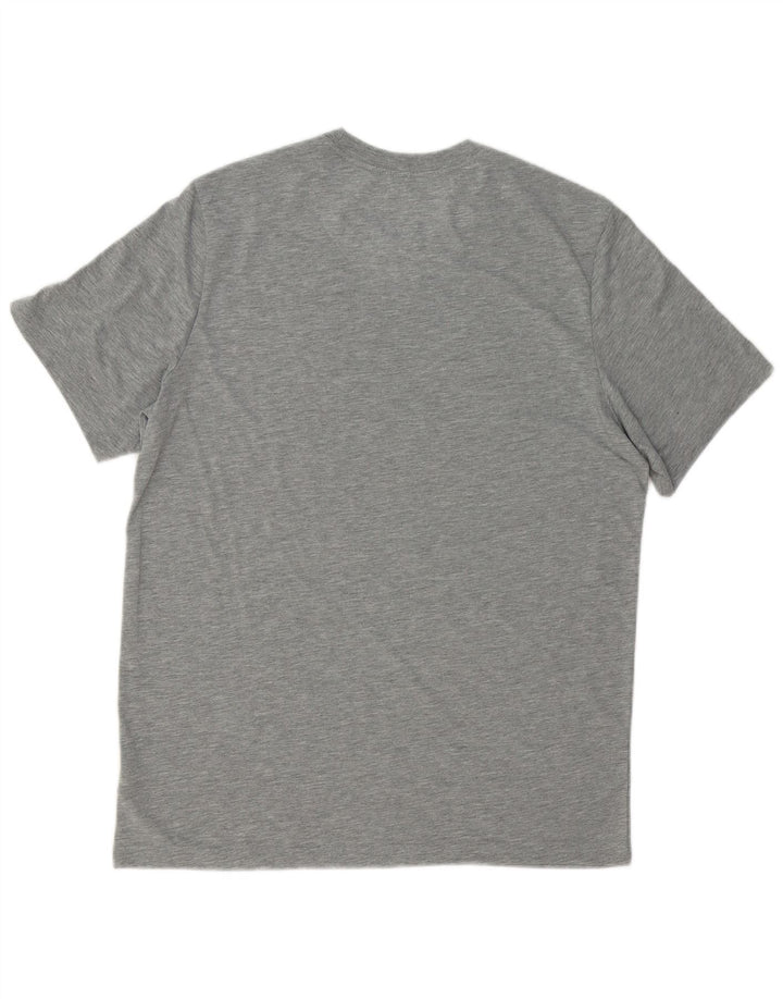 NIKE Mens Dri Fit Graphic T-Shirt Top Large Grey Polyester