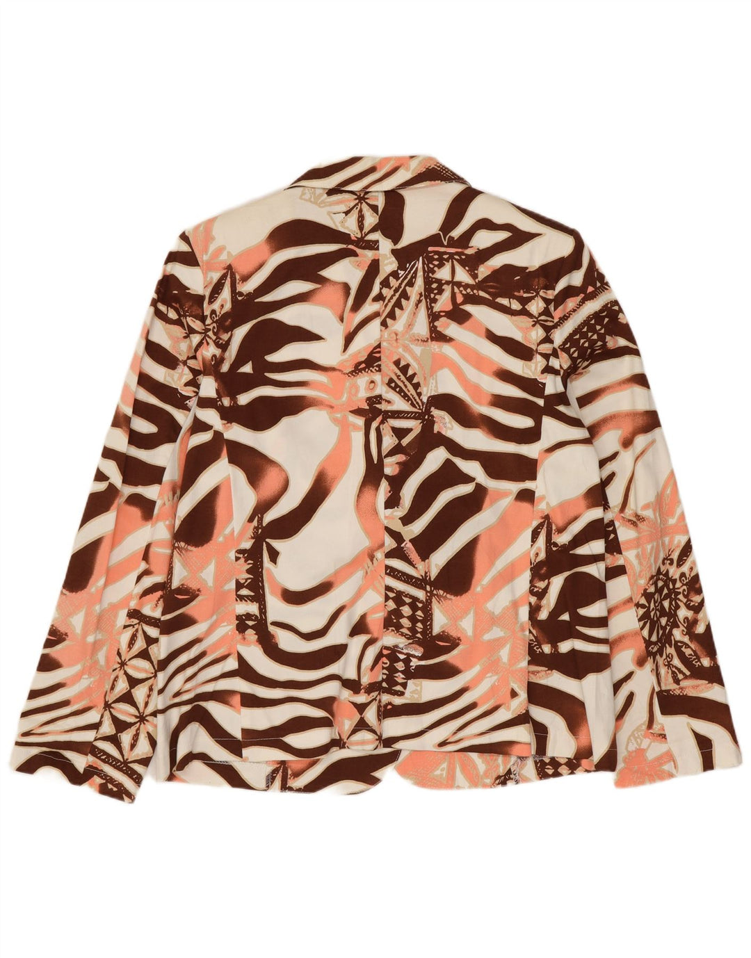 VINTAGE Womens Blazer Jacket UK 14 Large Multicoloured Animal Print