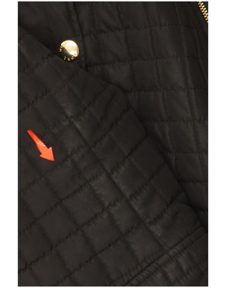 MICHAEL KORS Womens Quilted Jacket UK 18 XL Black Polyester