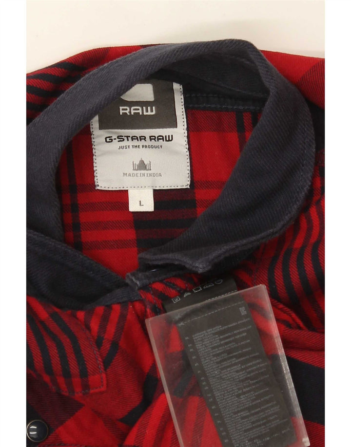G-Star Mens Flannel Shirt Large Red Check Cotton