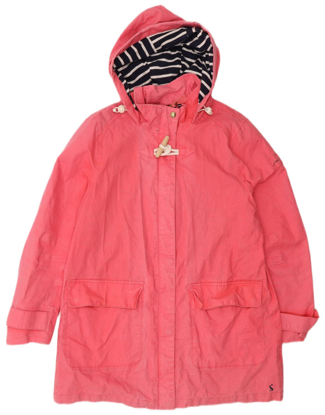 JOULES Womens Hooded Raincoat UK 12 Medium  Pink Linen
