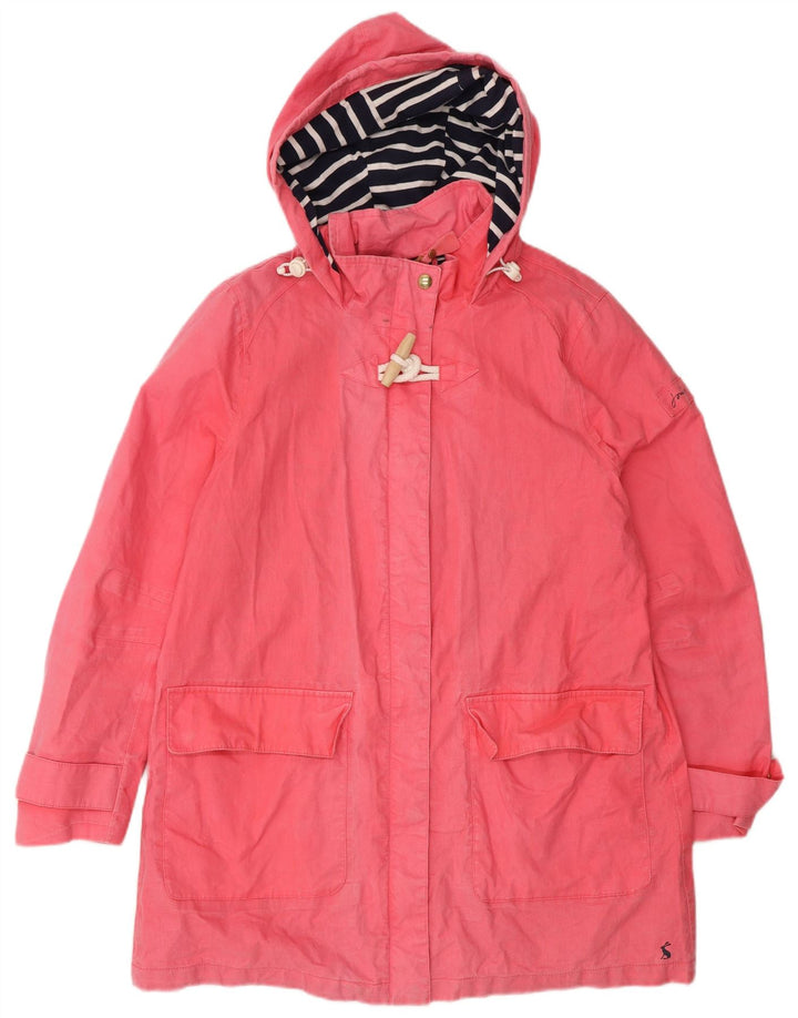 JOULES Womens Hooded Raincoat UK 12 Medium  Pink Linen