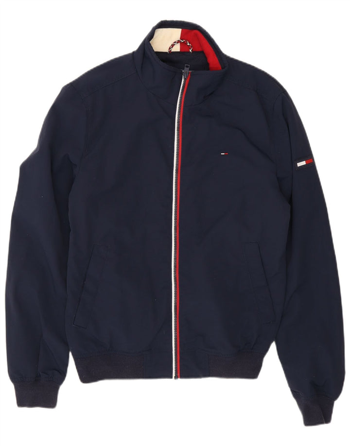 Tommy Hilfiger Mens Bomber Jacket UK 36 Small Navy Blue Polyamide